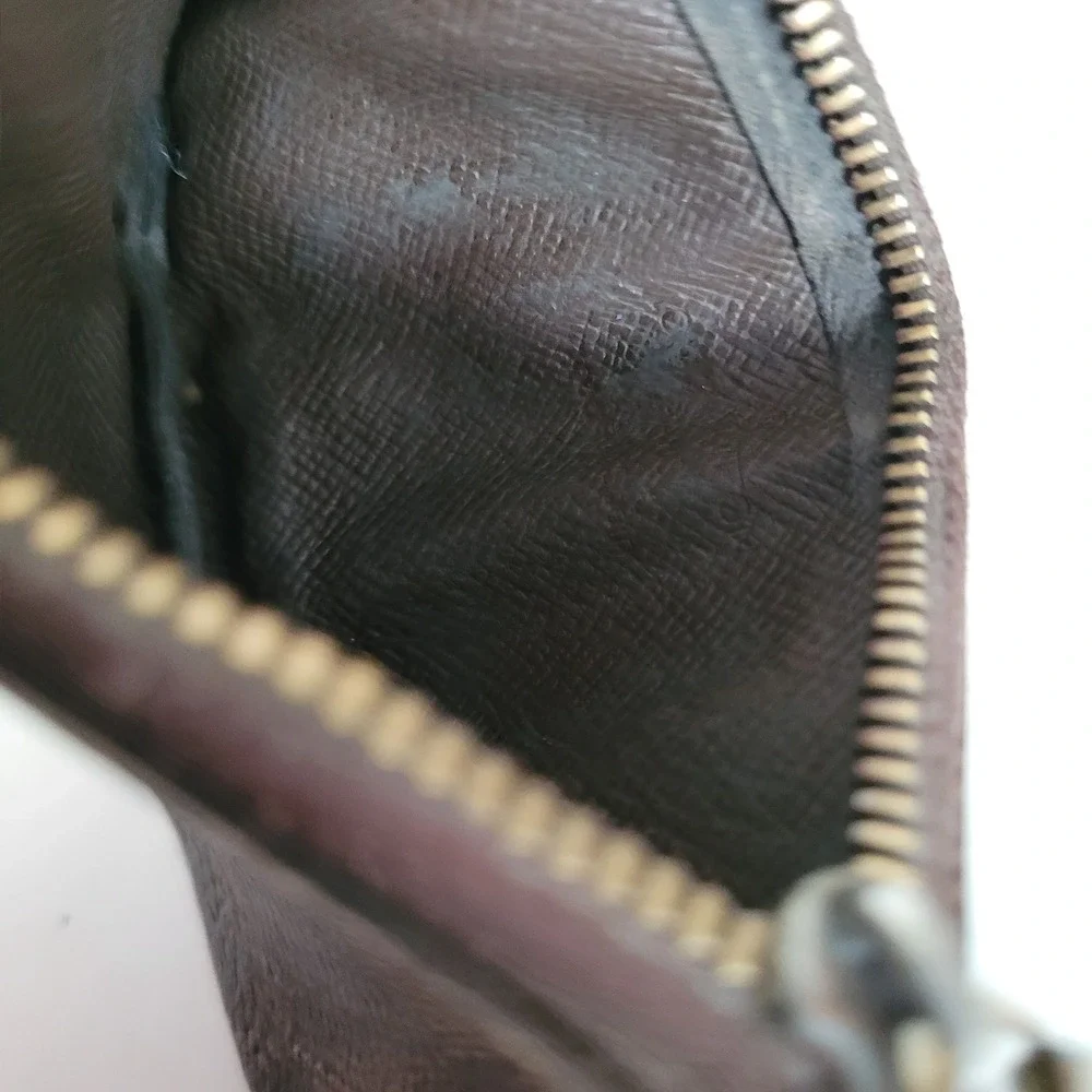 Louis Vuitton Damier Ebene Cles Key Pouch Brown Canvas Coin Purse Wallet